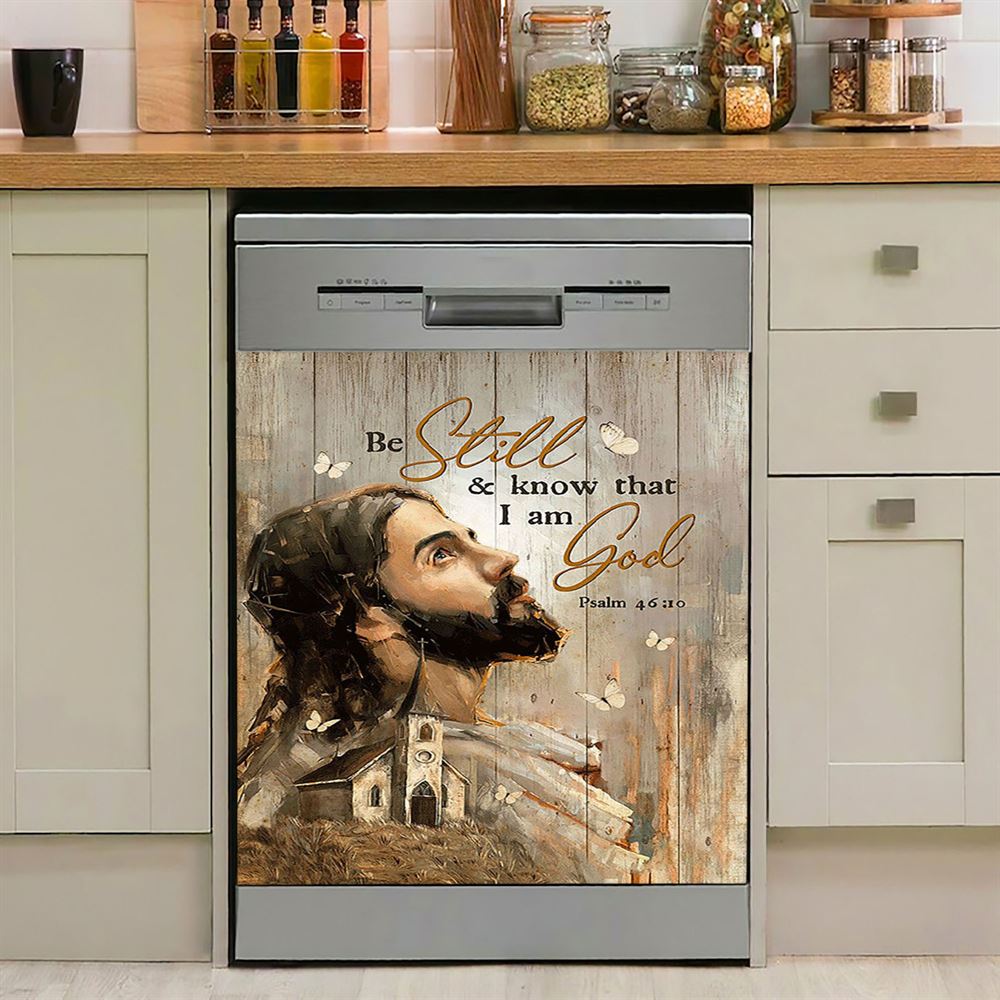 Be Still And Know That I Am God Dishwasher Cover, Angry Lion Of Judah Jesus Dishwasher Magnet Cover, Christian Kitchen Decor