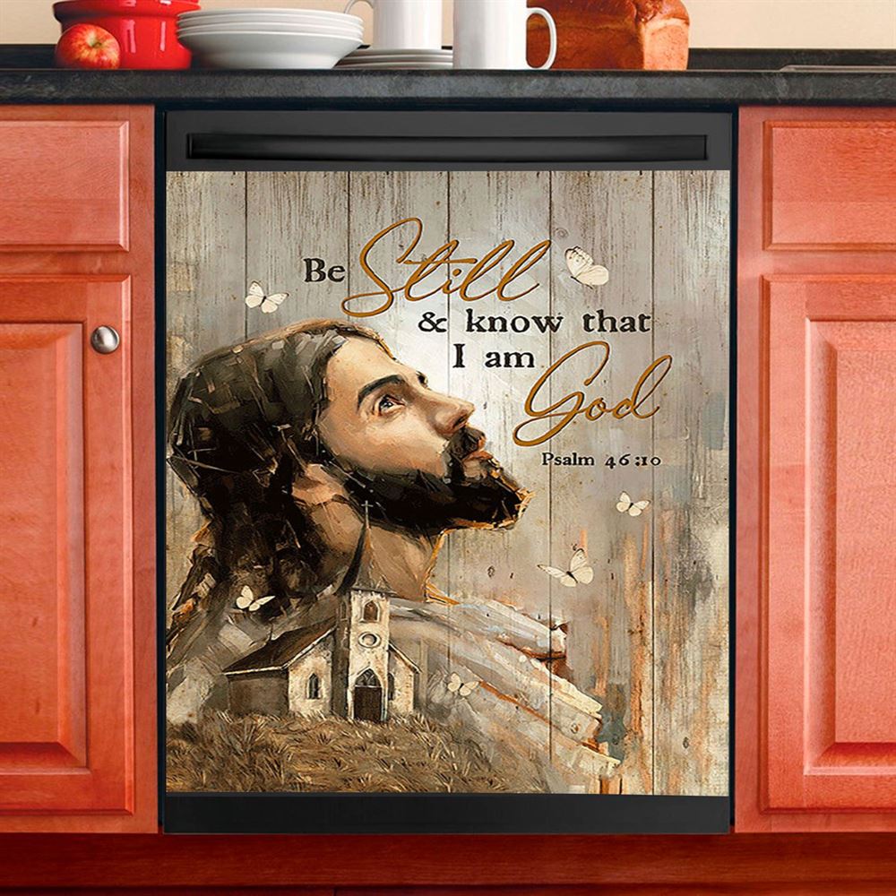 Be Still And Know That I Am God Dishwasher Cover, Angry Lion Of Judah Jesus Dishwasher Magnet Cover, Christian Kitchen Decor