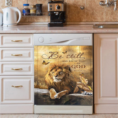 Be Still And Know That I Am God Dishwasher Cover, Jesus Face Dishwasher Magnet Cover, Christian Kitchen Decor