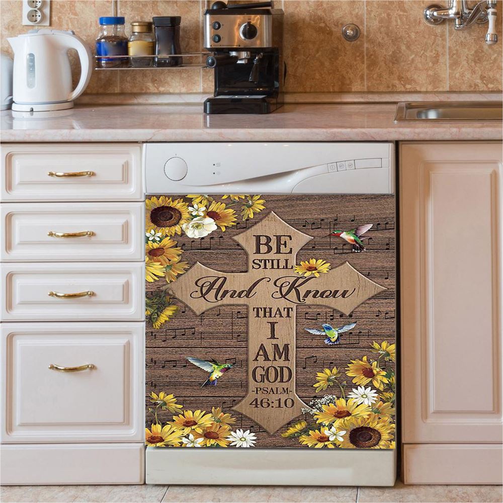 Be Still And Know That I Am God Dishwasher Cover, Lion Of Judah Butterfly Dishwasher Magnet Cover, Christian Kitchen Decor