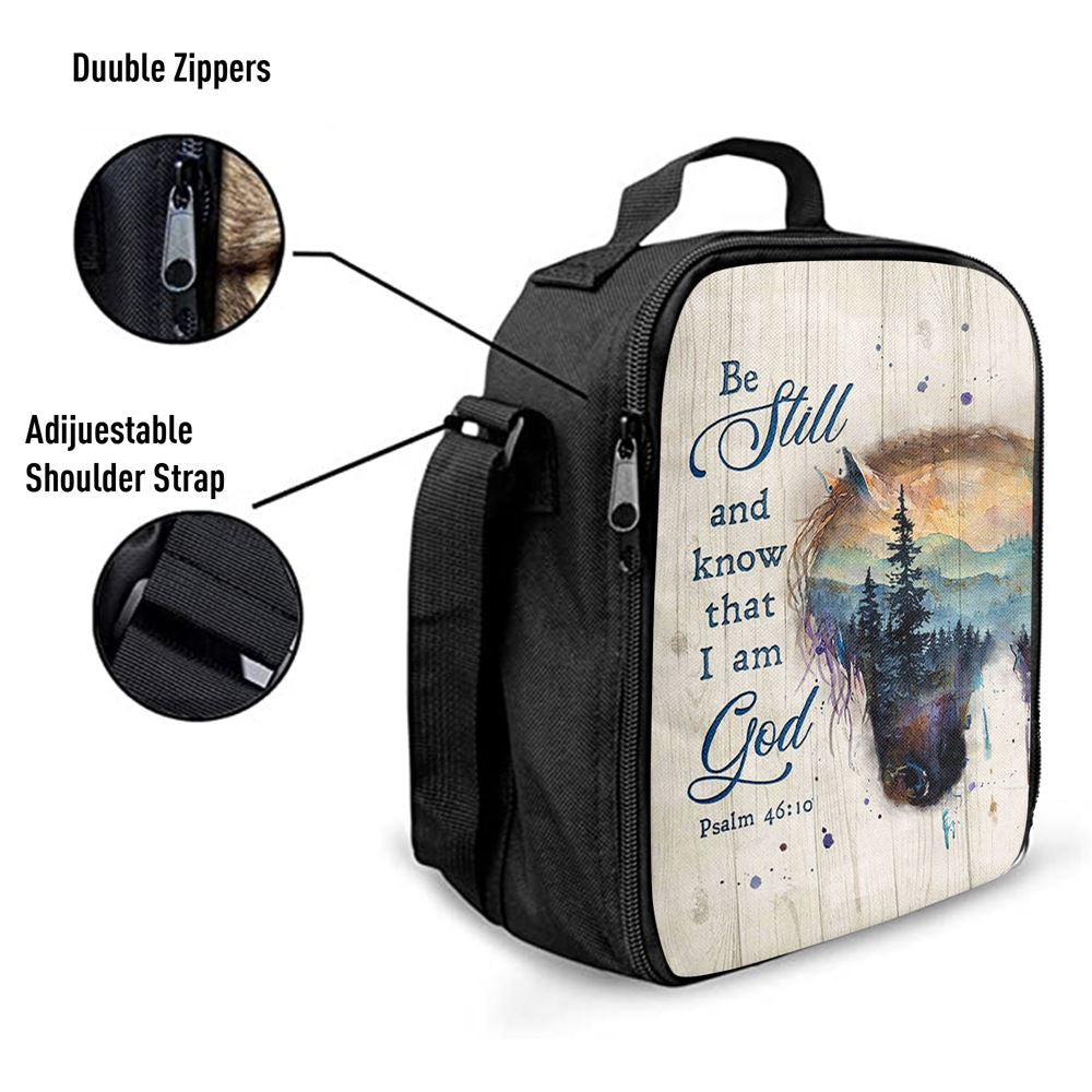 Be Still And Know That I Am God Dream Horse Lunch Bag, Christian Lunch Bag For School, Picnic, Religious Lunch Bag