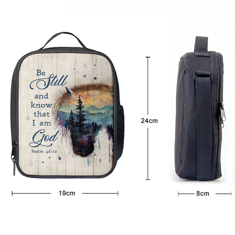 Be Still And Know That I Am God Dream Horse Lunch Bag, Christian Lunch Bag For School, Picnic, Religious Lunch Bag