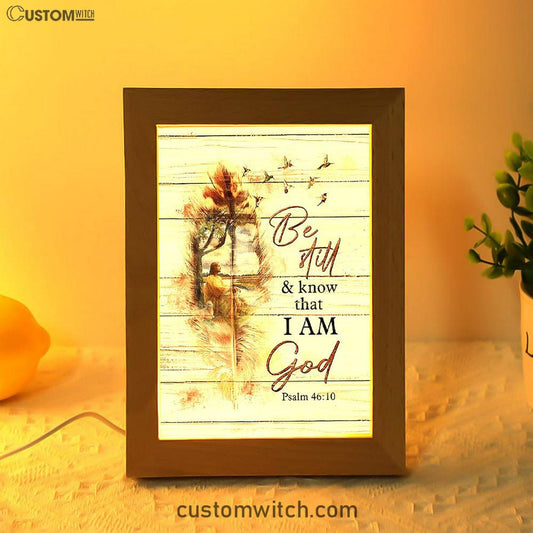 Be Still And Know That I Am God Frame Lamp - Jesus And The Lamb Hummingbird Frame Lamp - Christian Art - Religious Home Decor