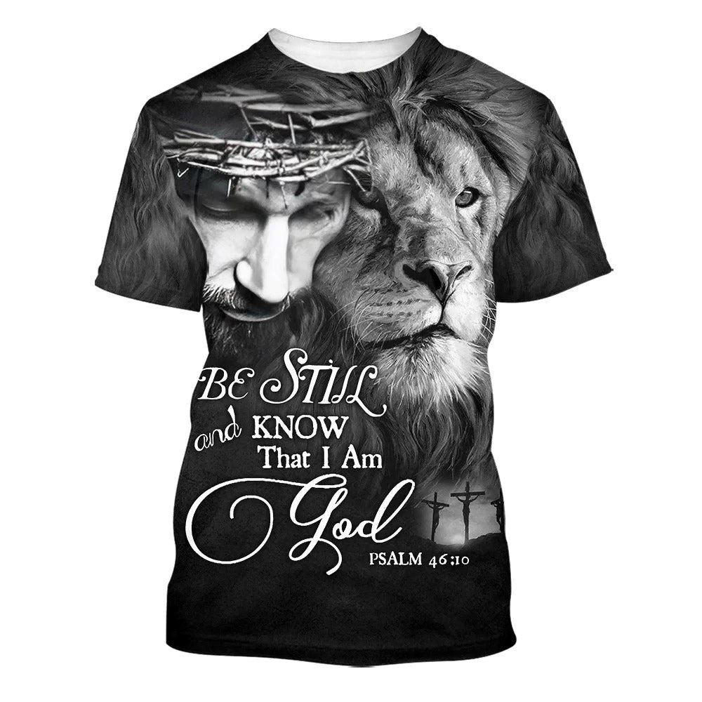 Be Still And Know That I Am God Jesus Lion All Over Print 3D T-Shirt, Gift For Christian, Jesus Shirt