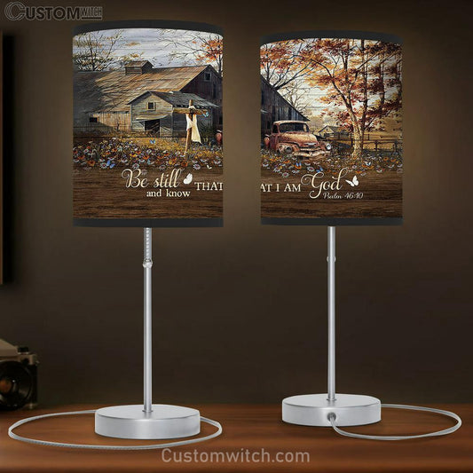 Be Still And Know That I Am God Ladybug Car Daisy Field Table Lamb Prints - Religious Table Lamb Art - Christian Home Decor