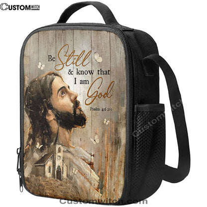 Be Still And Know That I Am God Lunch Bag, Jesus Face Lunch Bag, Christian Lunch Bag For School, Picnic, Religious Lunch Bag