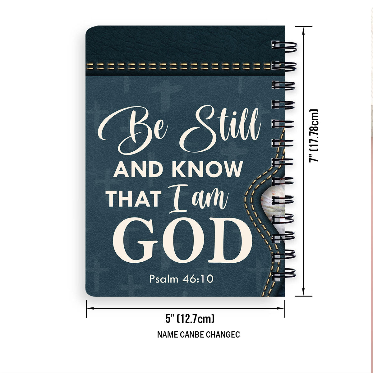 Be Still And Know That I Am God Personalized Floral Cross Spiral Notebook, Christian Spiritual Gifts For Friends