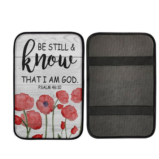 Be Still And Know That I Am God Psalm 4610 Bible Verse Car Center Console Cover, Cross Car Interior Accessories