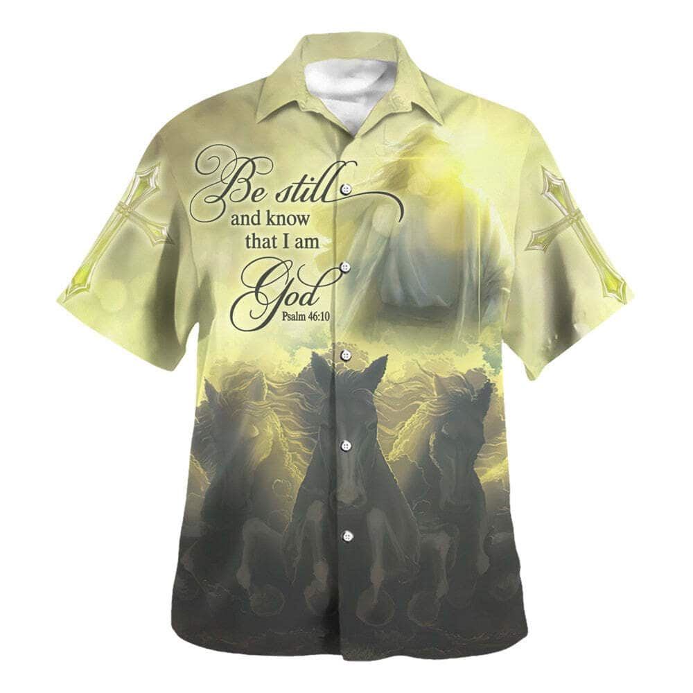Be Still And Know That I Am God Psalm 4610 Bible Verse Hawaiian Shirt For Men, Christian Hawaiian Shirt, Gift For Christian