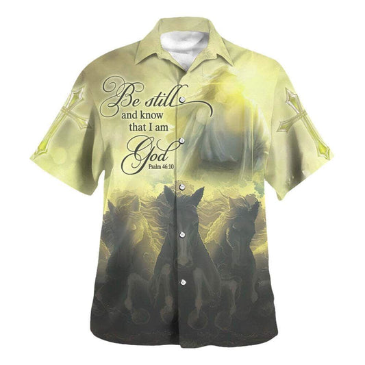 Be Still And Know That I Am God Psalm 4610 Bible Verse Hawaiian Shirt For Men, Christian Hawaiian Shirt, Gift For Christian
