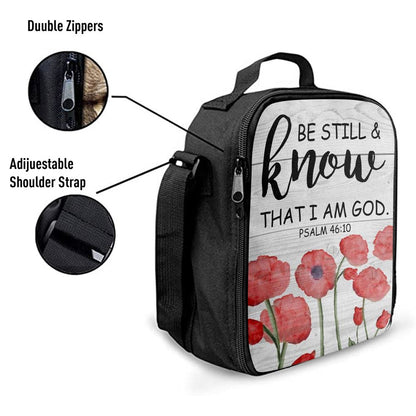 Be Still And Know That I Am God Psalm 4610 Bible Verse Lunch Bag, Christian Lunch Bag For School, Picnic, Religious Lunch Bag