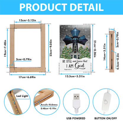 Be Still And Know That I Am God Psalm 4610 Christian Christmas Frame Lamp Prints - Bible Verse Decor - Scripture Art