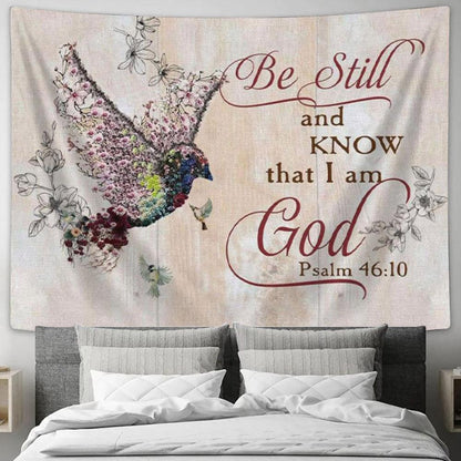 Be Still And Know That I Am God Psalm 4610 Sparrow Bible Verse Wall Art - Christian Wall Decor