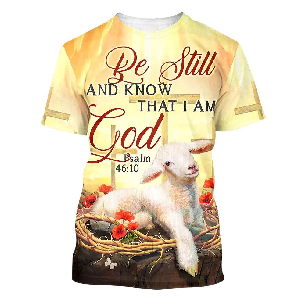 Be Still And Know That I Am God Sheep All Over Print 3D T-Shirt, Gift For Christian, Jesus Shirt