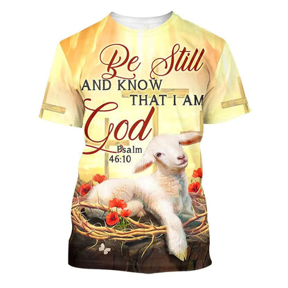Be Still And Know That I Am God Sheep All Over Print 3D T-Shirt, Gift For Christian, Jesus Shirt