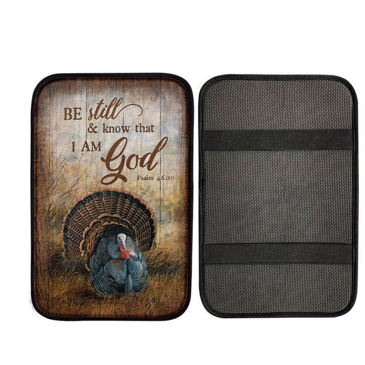 Be Still And Know That I Am God Turkey Rice Field Car Center Console Cover, Christian Car Interior Accessories