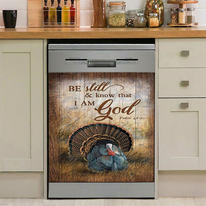 Be Still And Know That I Am God Turkey Rice Field Dishwasher Cover, Christian Dishwasher Magnet Cover, Bible Verse Kitchen Decor