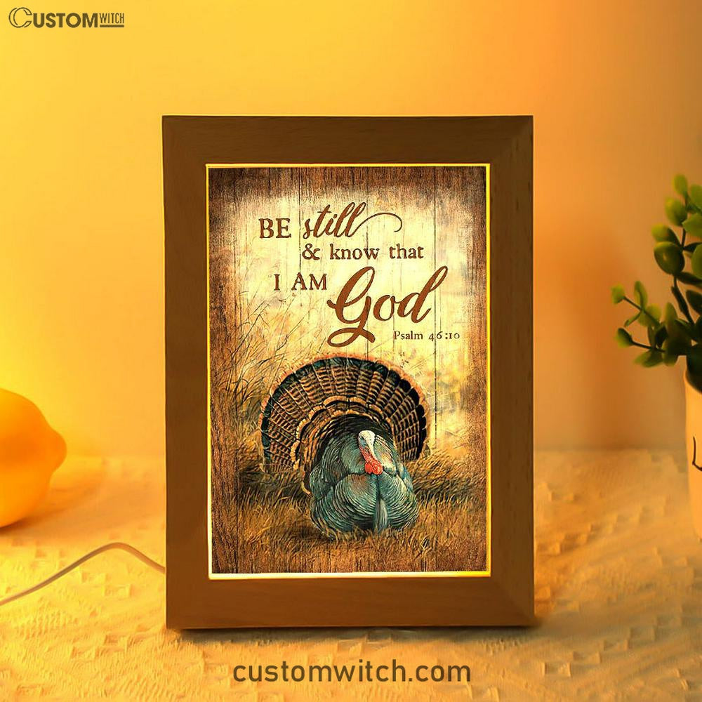 Be Still And Know That I Am God Turkey Rice Field Frame Lamp Art - Christian Art - Bible Verse Art - Religious Home Decor