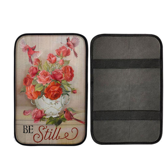 Be Still Cardinals Flowers Christian Car Center Console Cover, Jesus Art, Car Interior Accessories