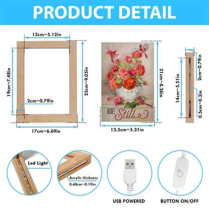 Be Still Cardinals Flowers Christian Night Light - Bible Verse Decor - Scripture Art