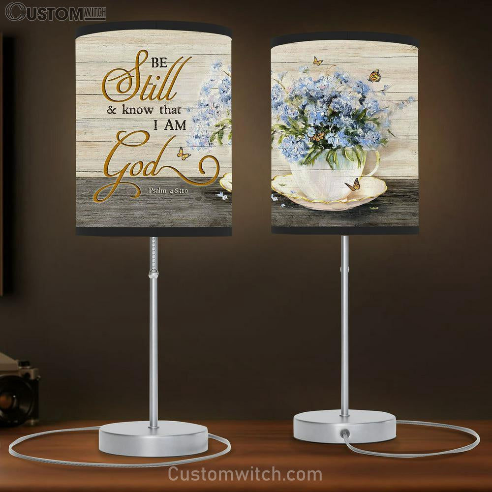 Be Still & Know That I Am God Blue Flower Monarch Butterfly Lamb Gift Table Lamb - Christian Lamb Gift - Religious Art
