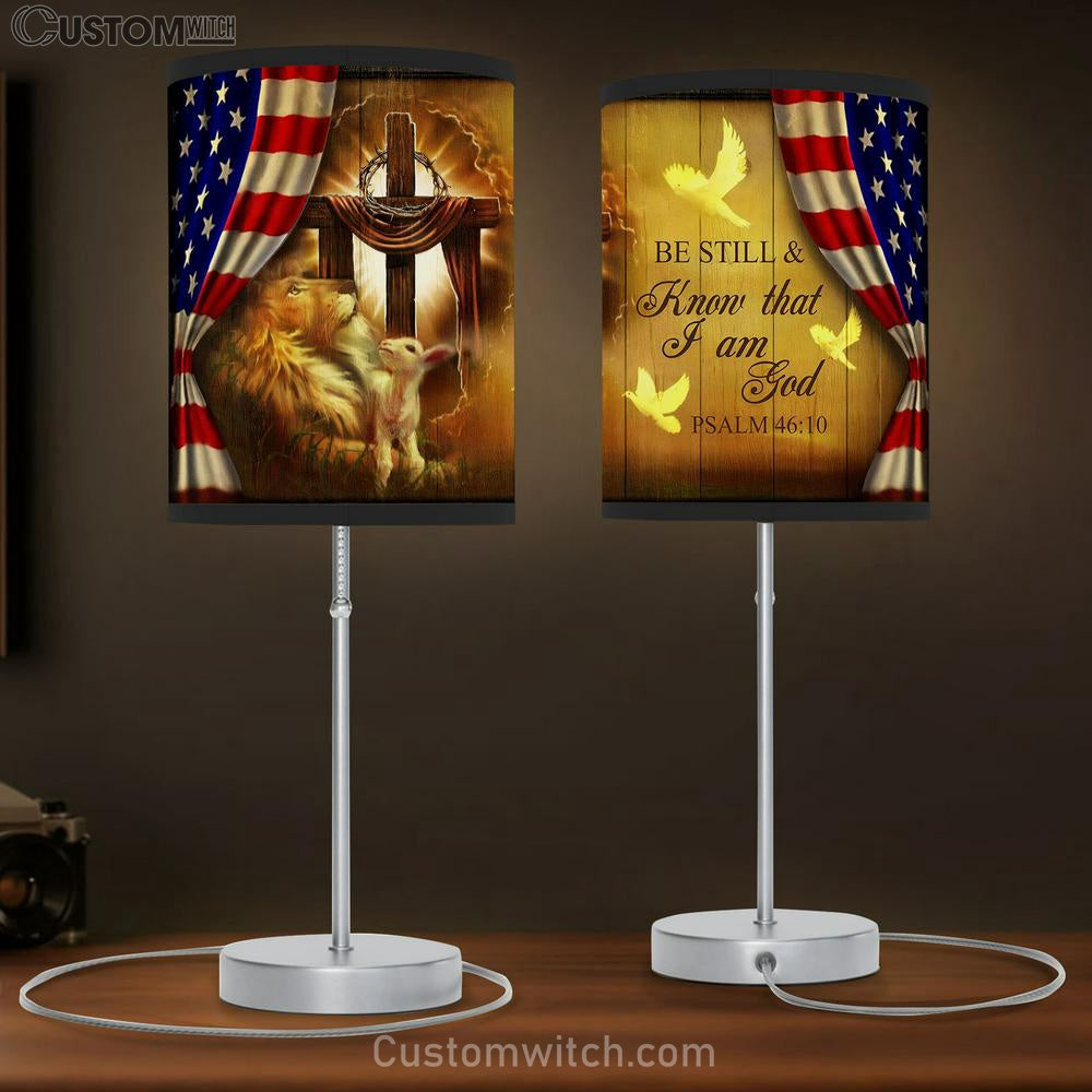 Be Still & Know That I Am God Psalm 46 10 Table Lamb Gift - Christian Wall Table Lamb - Scripture Table Lamb Prints