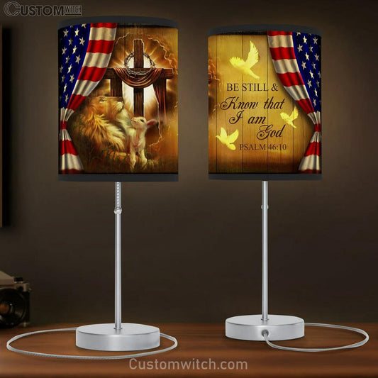 Be Still & Know That I Am God Psalm 46 10 Table Lamb Gift - Christian Wall Table Lamb - Scripture Table Lamb Prints