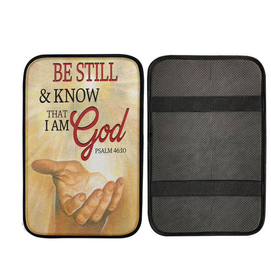 Be Still Psalm 4610 Christian Car Center Console Cover, Christian Auto Armrest Cover