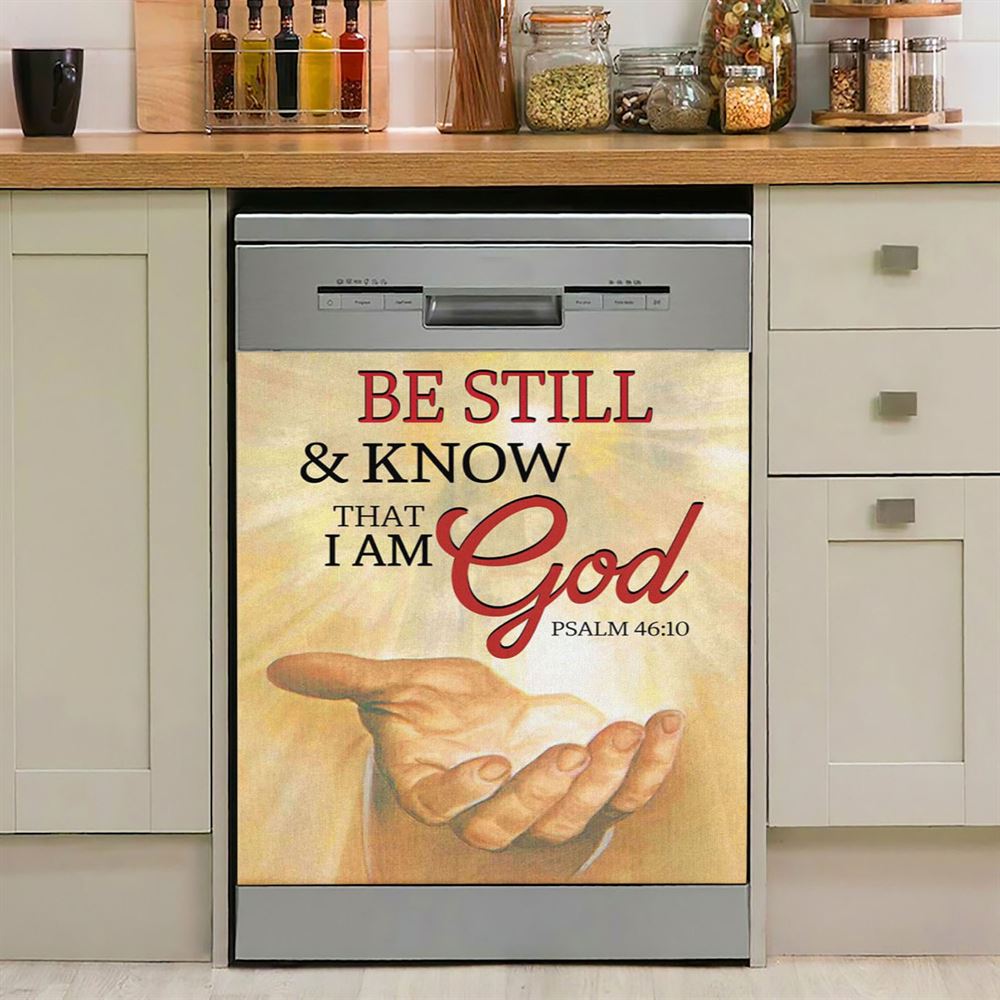 Be Still Psalm 4610 Christian Dishwasher Cover, Bible Verse Dishwasher Magnet Cover, Scripture Kitchen Decor