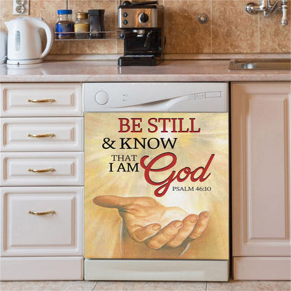 Be Still Psalm 4610 Christian Dishwasher Cover, Bible Verse Dishwasher Magnet Cover, Scripture Kitchen Decor