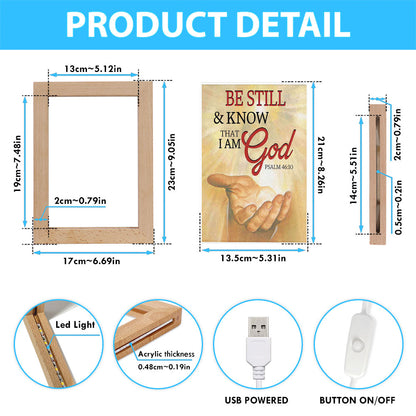 Be Still Psalm 4610 Christian Night Light - Bible Verse Decor - Scripture Art