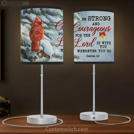 Be Strong And Courageous Joshua 19 Christmas Table Lamb Gift - Christian Bedroom Decor