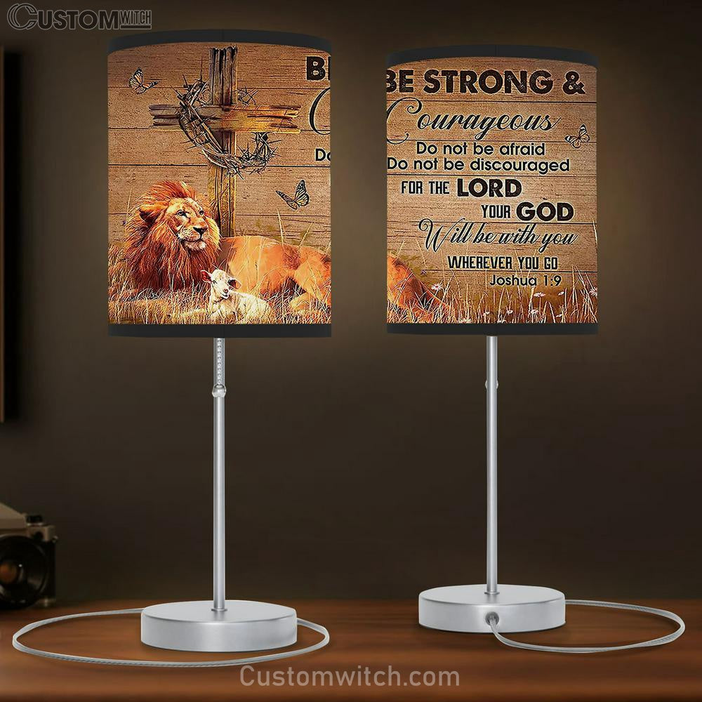 Be Strong And Courageous The Lion Table Lamb Art - Lion Table Lamb Wall Decor
