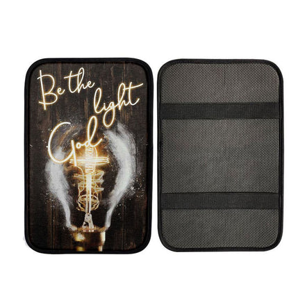 Be The Light God Light Bulb Jesus Car Center Console Cover, Christian Car Armrest Cover