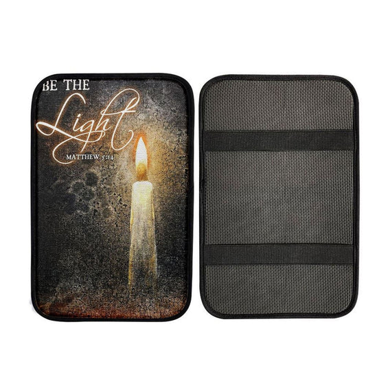 Be The Light Jesus Candle Car Center Console Cover, Christian Car Armrest Cover