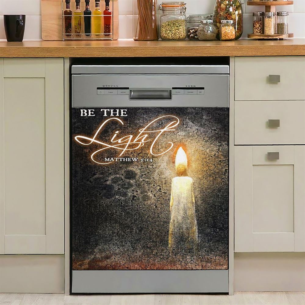 Be The Light Jesus Candle Dishwasher Cover, Christian Dishwasher Magnet Cover, Religious Kitchen Decor