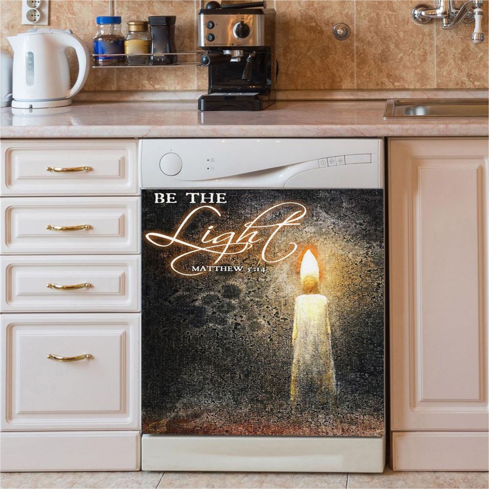 Be The Light Jesus Candle Dishwasher Cover, Christian Dishwasher Magnet Cover, Religious Kitchen Decor