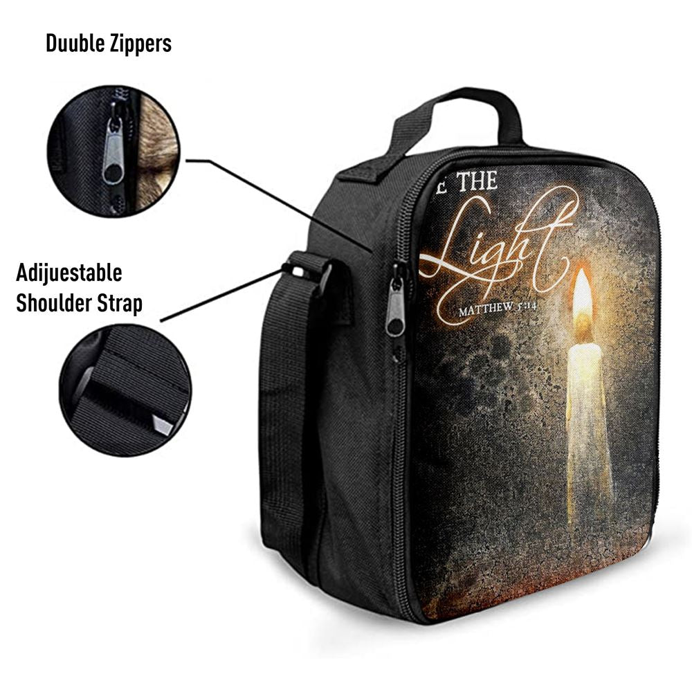 Be The Light Jesus Candle Lunch Bag, Christian Lunch Bag For School, Picnic, Religious Lunch Bag