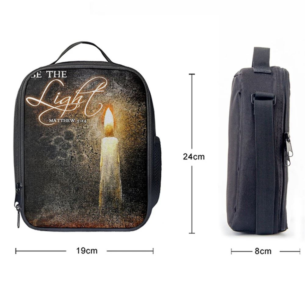 Be The Light Jesus Candle Lunch Bag, Christian Lunch Bag For School, Picnic, Religious Lunch Bag