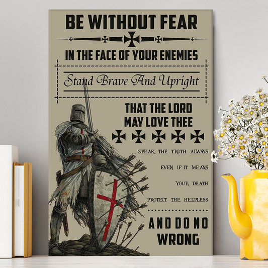 Be Without Fear Warrior Canvas Wall Art - Christian Wall Canvas - Religious Canvas Prints