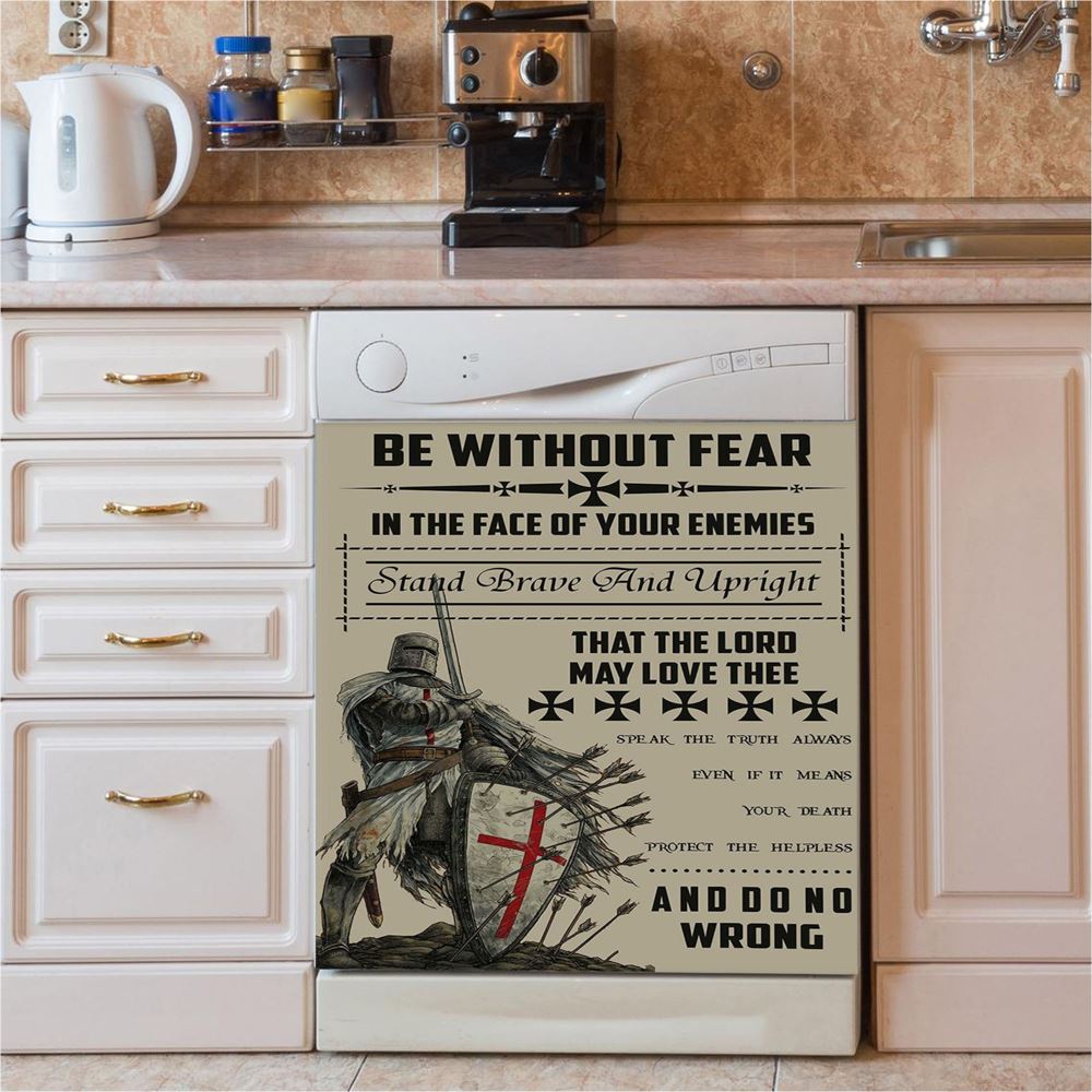 Be Without Fear Warrior Dishwasher Cover, Christian Dishwasher Magnet Cover, Religious Kitchen Decor