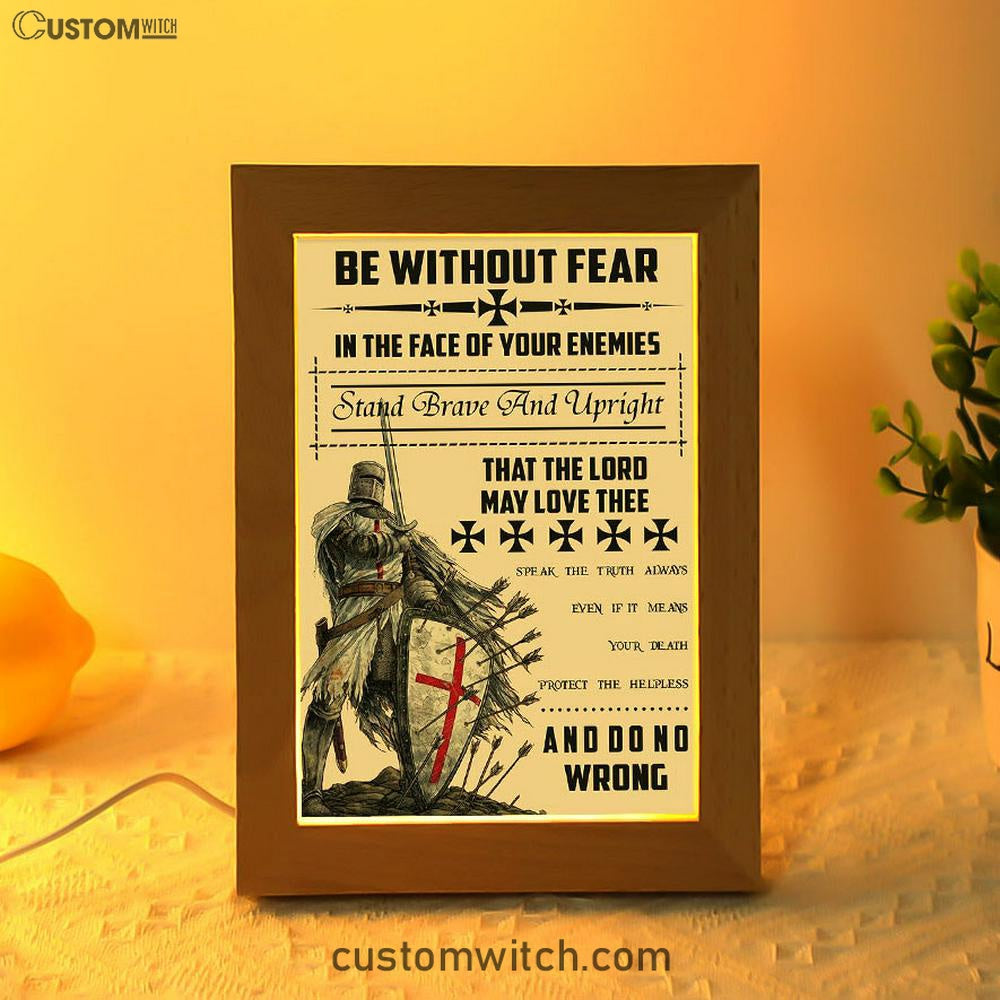 Be Without Fear Warrior Frame Lamp Art - Christian Frame Lamp - Religious Gifts Night Light