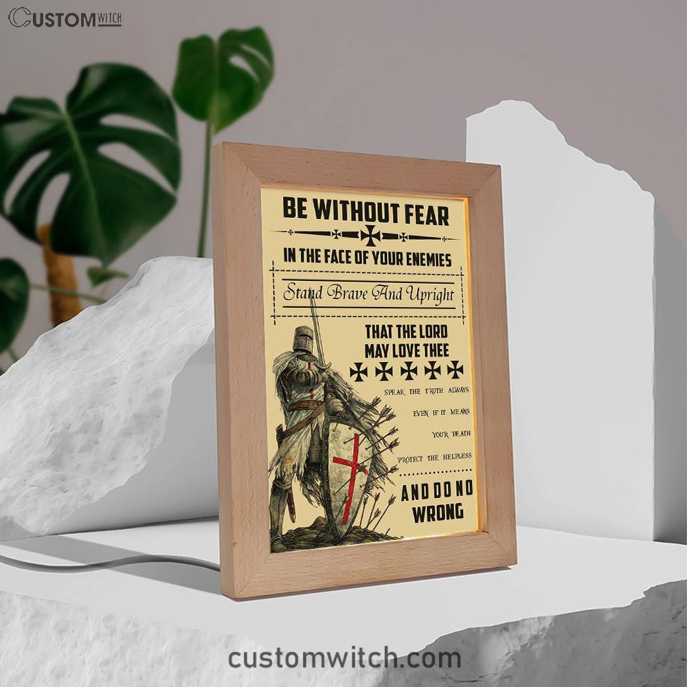 Be Without Fear Warrior Frame Lamp Art - Christian Frame Lamp - Religious Gifts Night Light