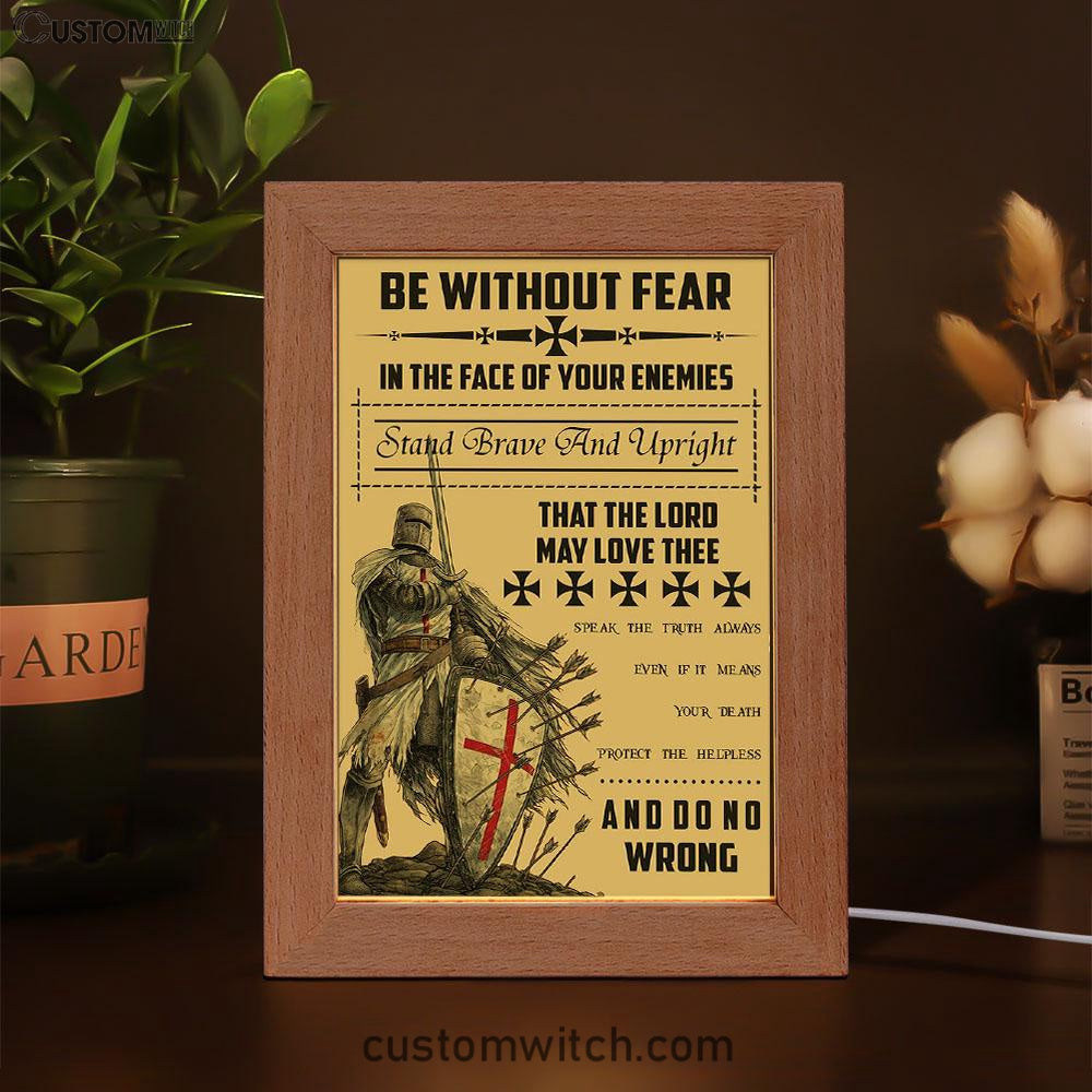 Be Without Fear Warrior Frame Lamp Art - Christian Frame Lamp - Religious Gifts Night Light