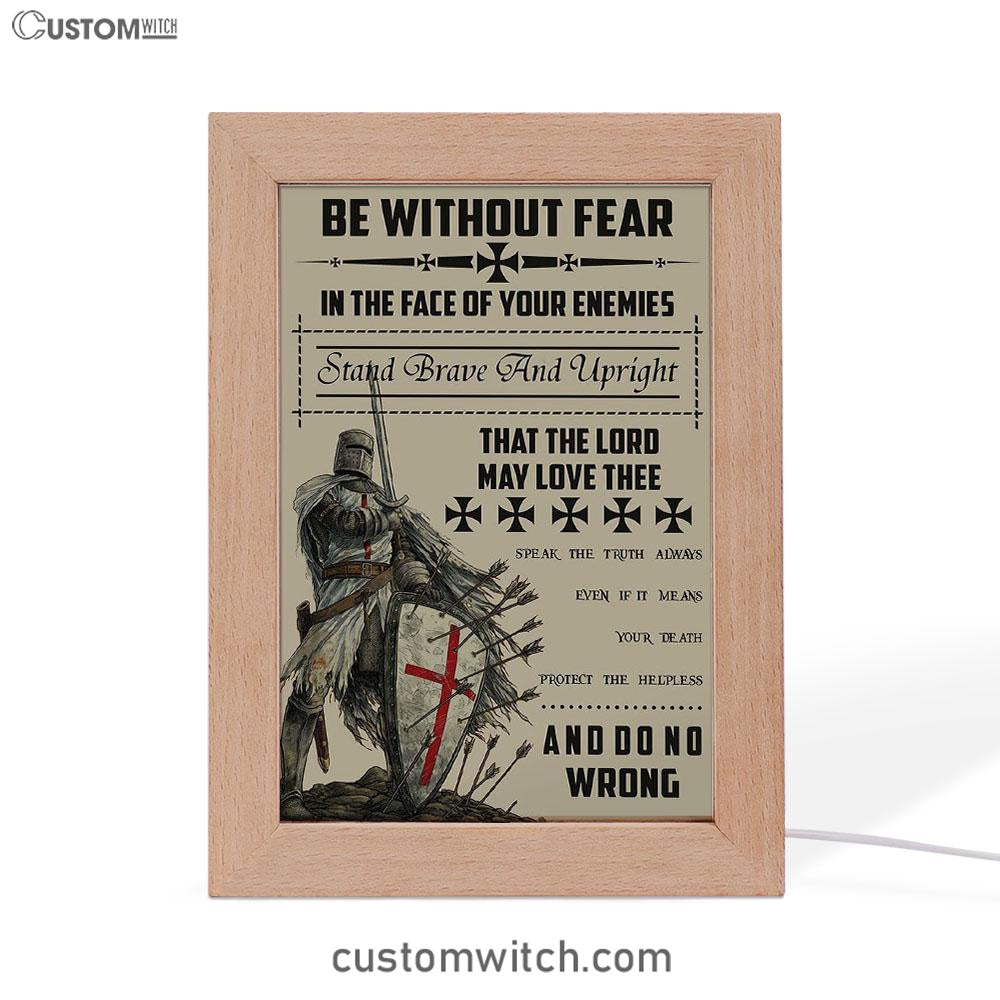 Be Without Fear Warrior Frame Lamp Art - Christian Frame Lamp - Religious Gifts Night Light