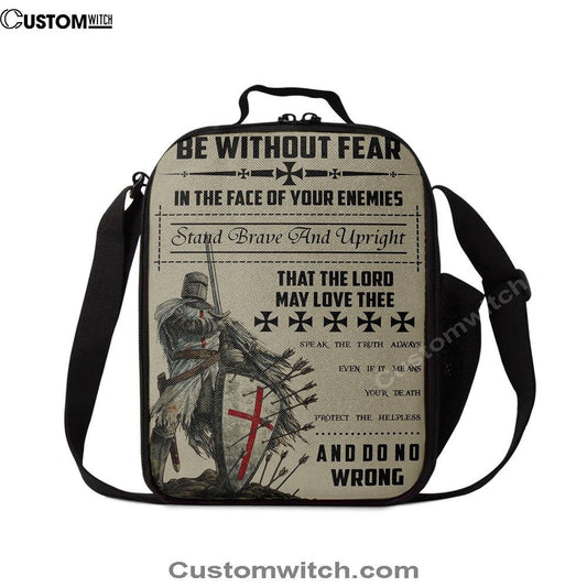 Be Without Fear Warrior Lunch Bag, Christian Lunch Bag For School, Picnic, Religious Lunch Bag