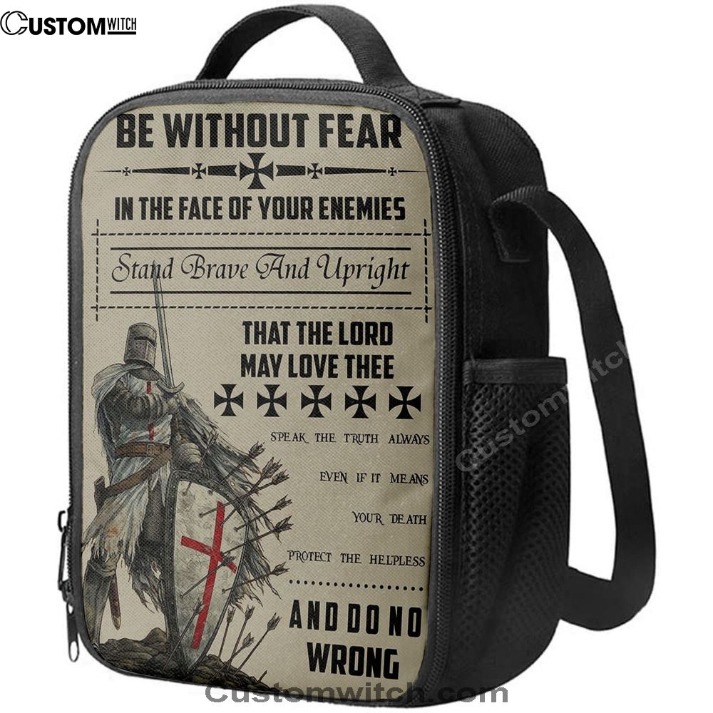 Be Without Fear Warrior Lunch Bag, Christian Lunch Bag For School, Picnic, Religious Lunch Bag