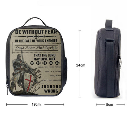 Be Without Fear Warrior Lunch Bag, Christian Lunch Bag For School, Picnic, Religious Lunch Bag