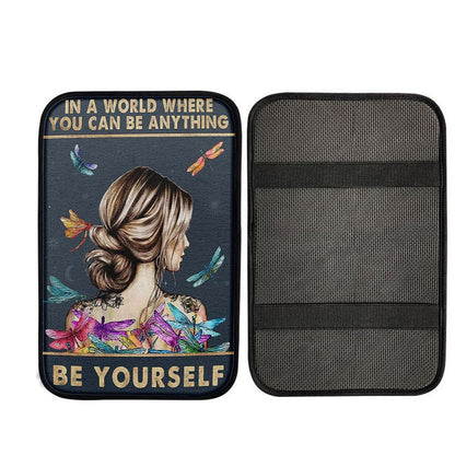 Be Yourself Car Center Console Cover - Encouragement Gifts For Women, Teens, Girls, Christian Car Armrest Cover