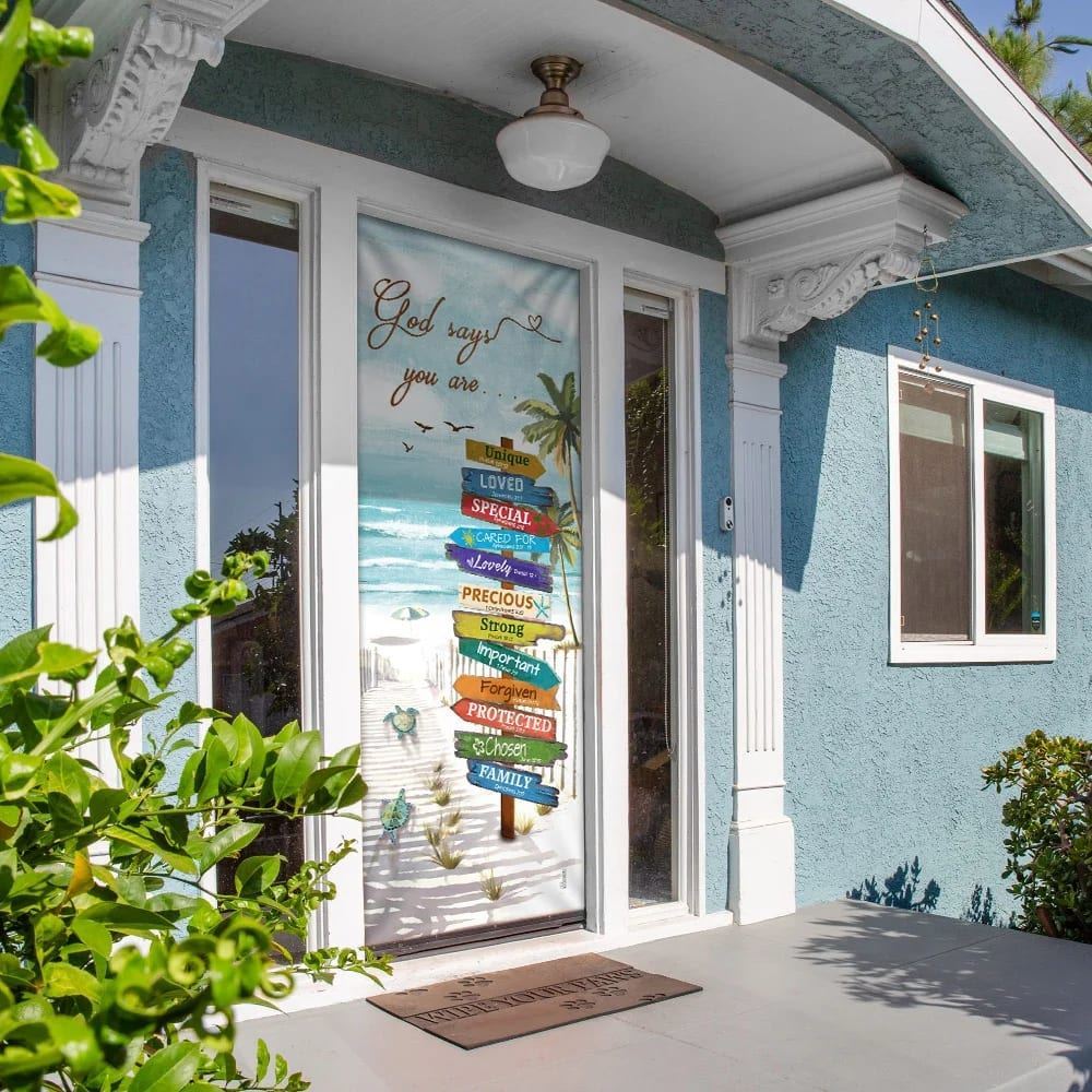 Beach Turtle God Says You Are Door Cover, Christian Door Decor, Door Christian Church, Christian Door Plaques